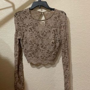 GLITTER LACE TWO PIECE DRESS TOP